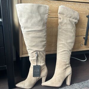 Vince Camuto knee high suede boot wide calf